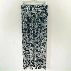 Coldwater Creek black skirt with cream print